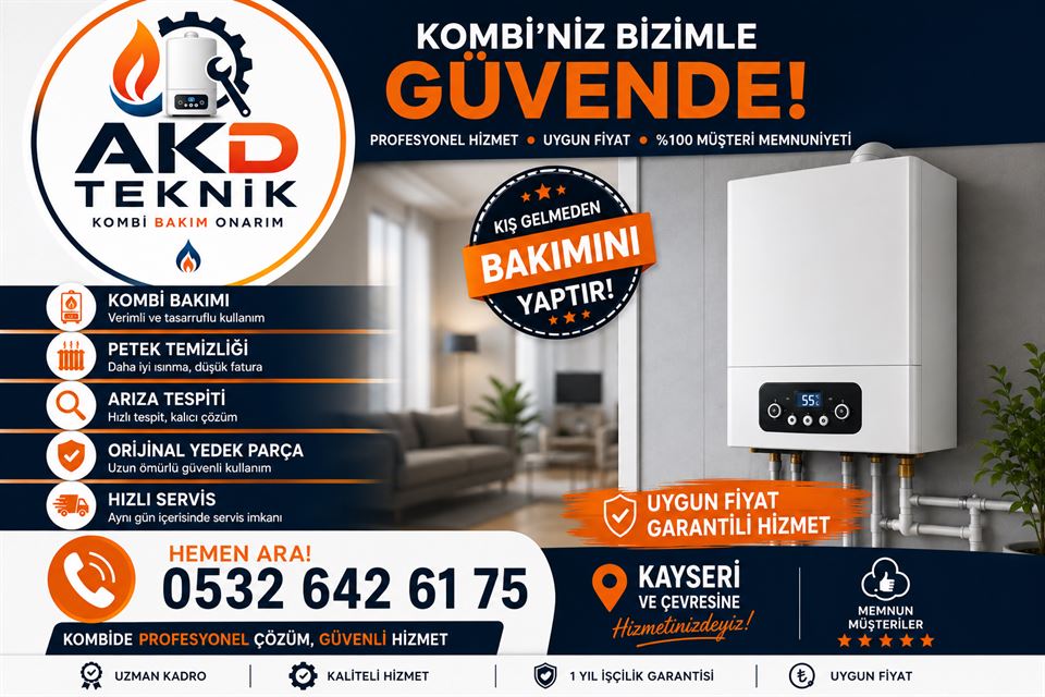 AKD Teknik Kayseri kombi servis güven görseli